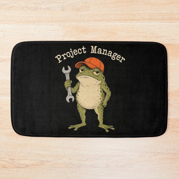 Item preview, Project Manager Frog with Wrench Funny Construction Mascot designed and sold by anapldv.