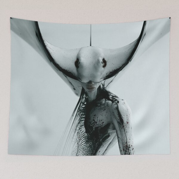 Item preview, Stingray Humanoid| Minimalist Dark Fantasy Art designed and sold by Audra-studio.
