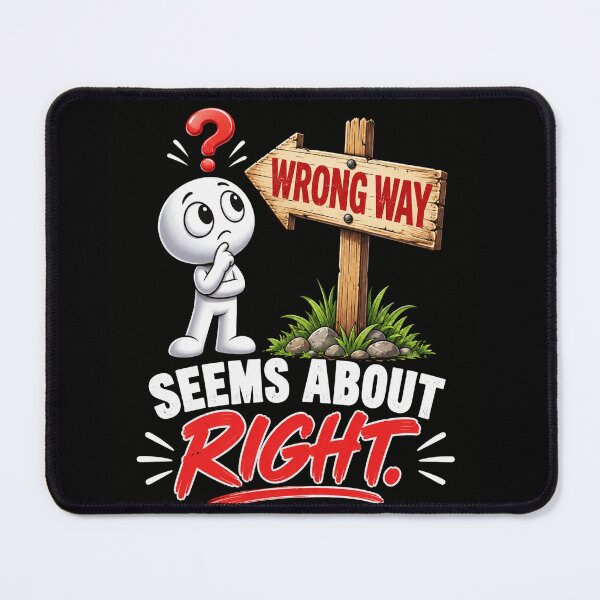 Item preview, wrong way humor cartoon sign funny decision quote designed and sold by anapldv.