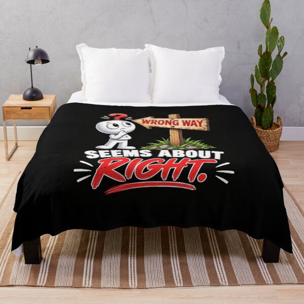 Item preview, wrong way humor cartoon sign funny decision quote designed and sold by anapldv.
