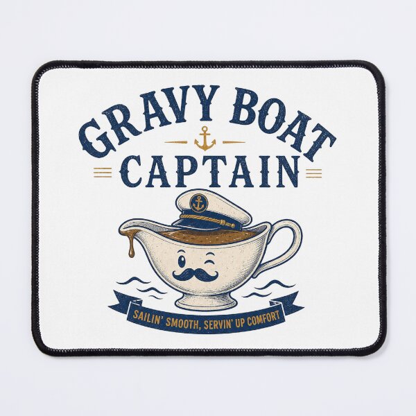 Item preview, Gravy Boat Captain Funny Thanksgiving Shirt designed and sold by CerealBoxInk.