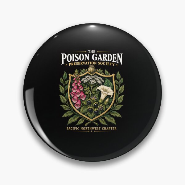 Item preview, poison garden botanical crest with vintage wildflowers designed and sold by anapldv.