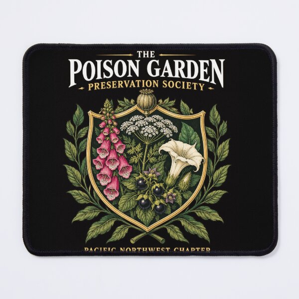 Item preview, poison garden botanical crest with vintage wildflowers designed and sold by anapldv.