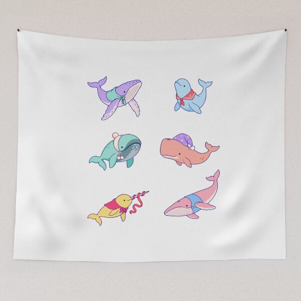 Item preview, Whales in Cozy Outfits designed and sold by Zoolumi.