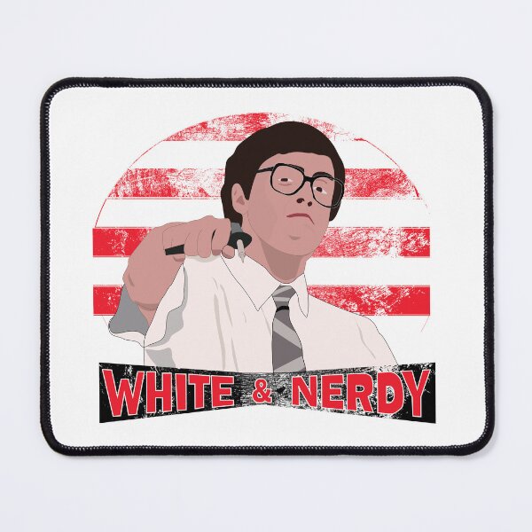 Item preview, White & Nerdy Weird Al Illustration – Retro Style Distressed Design designed and sold by All in Good Fun.