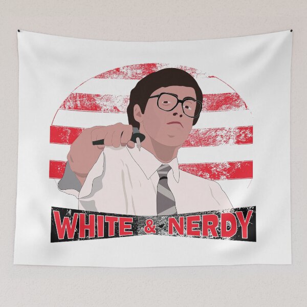 Item preview, White & Nerdy Weird Al Illustration – Retro Style Distressed Design designed and sold by All in Good Fun.