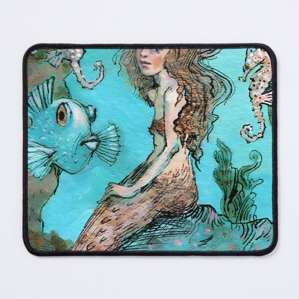 Item preview, Vintage Fantasy Mermaid with Seahorses designed and sold by tbartstay.