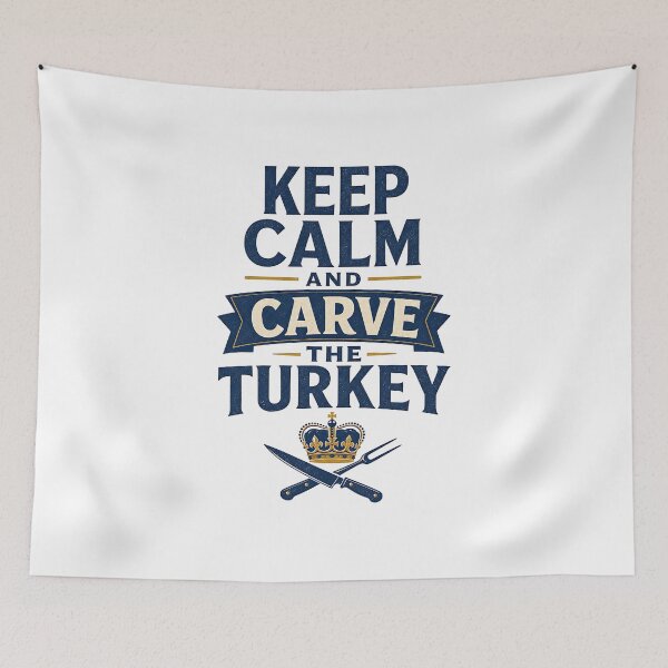 Item preview, Keep Calm and Carve the Turkey Funny Thanksgiving Shirt designed and sold by CerealBoxInk.