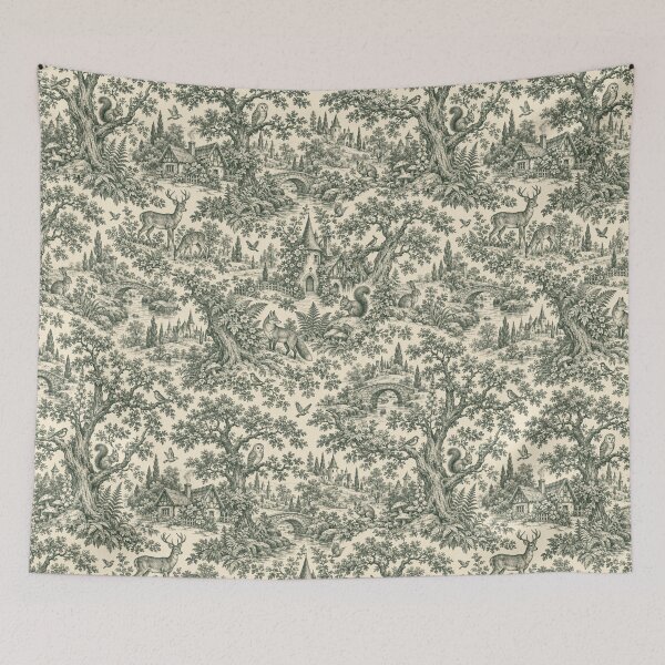 Item preview, Fantasy Forest Toile Repeating Pattern designed and sold by Inkworksbyshery.
