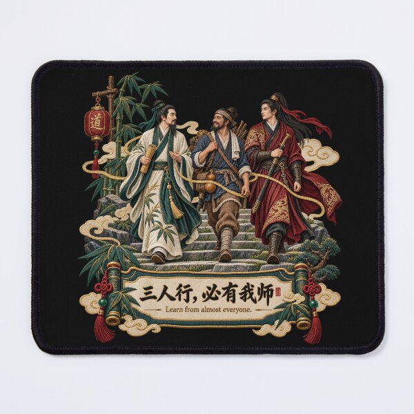 Item preview, Chinese Proverb Embroidery – Three Travellers Learn From Everyone Wisdom Design designed and sold by Emoji Emblems.