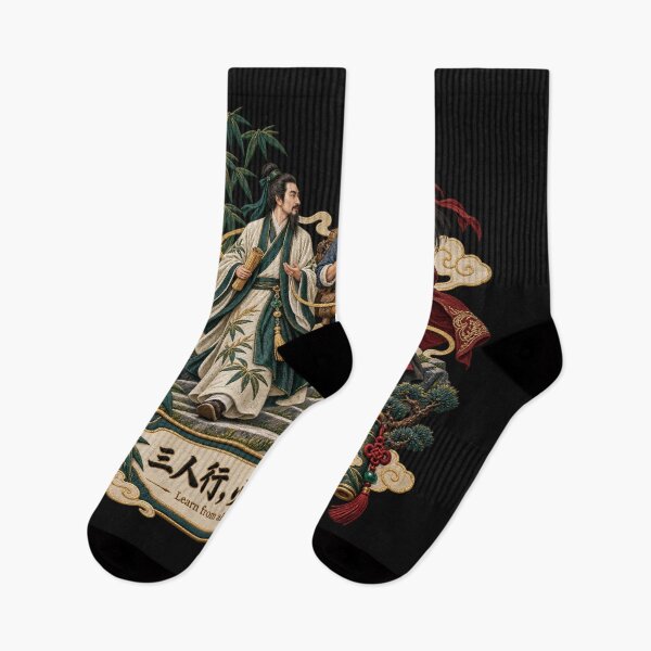 Item preview, Chinese Proverb Embroidery – Three Travellers Learn From Everyone Wisdom Design designed and sold by Emoji Emblems.