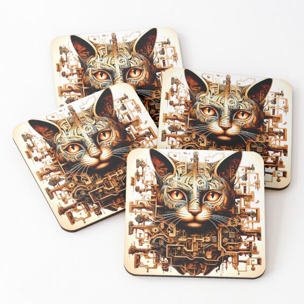 Item preview, Sci-Fi Surreal Fantasy Cosmic Steampunk-Style Mechanical Cat  designed and sold by DEC02.
