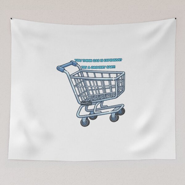 Item preview, You Think Gas Is Expensive Try A Grocery Cart - Funny Shopping Shopping Humor Meme, Funny Inflation Grocery Cart Graphic Sticker designed and sold by SmartPuns.