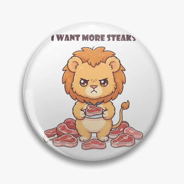 Item preview, Grumpy Chibi Lion Wants more Steak designed and sold by cobano.