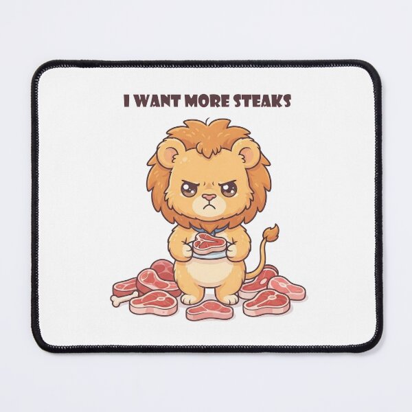 Item preview, Grumpy Chibi Lion Wants more Steak designed and sold by cobano.