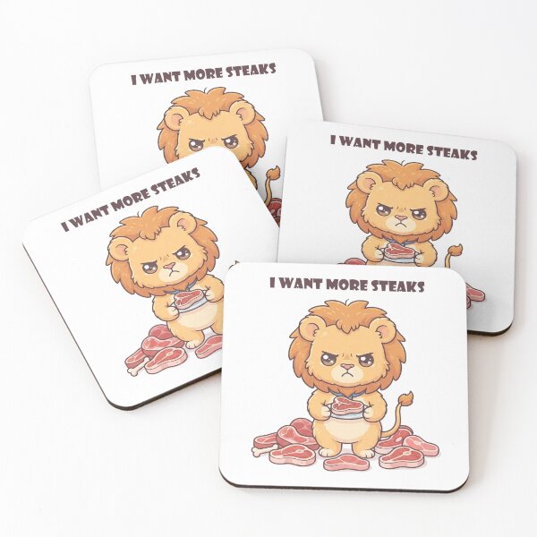 Item preview, Grumpy Chibi Lion Wants more Steak designed and sold by cobano.