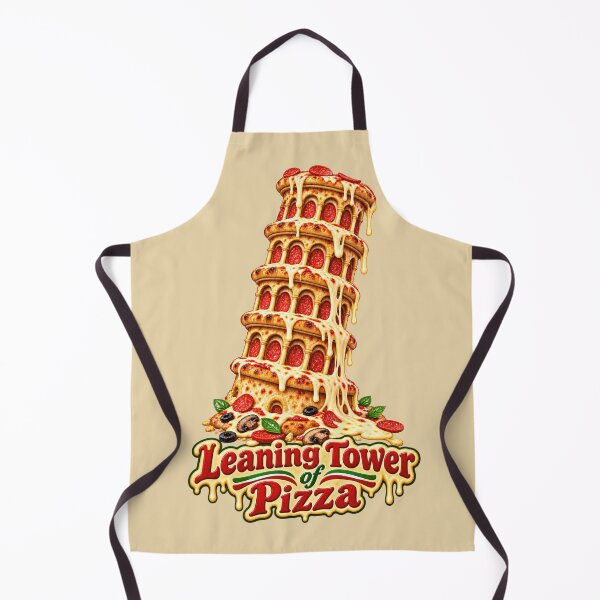 Item preview, Leaning Tower of Pizza — Funny Food Pun Illustration designed and sold by kornkobart.