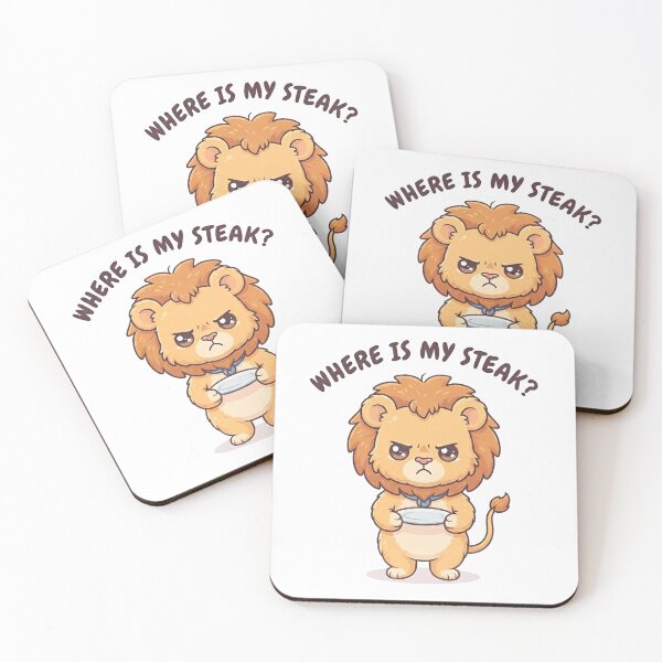 Item preview, Grumpy Chibi Lion looking for steak designed and sold by cobano.