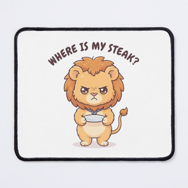 Item preview, Grumpy Chibi Lion looking for steak designed and sold by cobano.