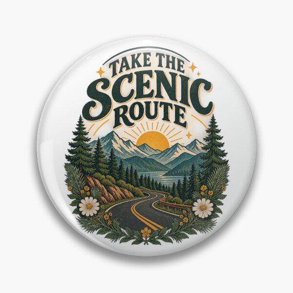 Item preview, Take the Scenic Route Vintage Mountain Road Trip Adventure designed and sold by Pixel & Ponder.