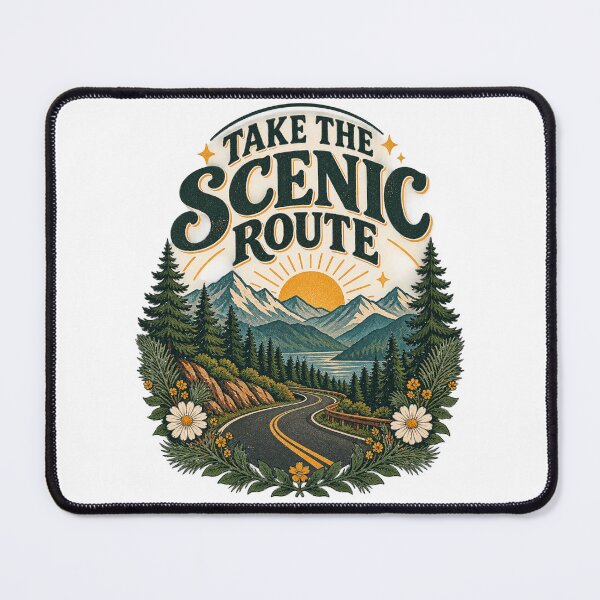 Item preview, Take the Scenic Route Vintage Mountain Road Trip Adventure designed and sold by Pixel & Ponder.