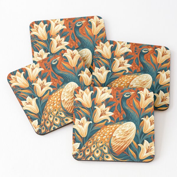 Item preview, Peacock Floral Garden Botanical Illustration designed and sold by TheVintageEdit.
