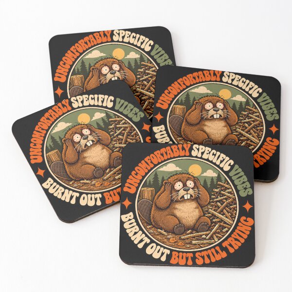 Item preview, Uncomfortably Specific Vibes Burnt Out Beaver Funny Corporate designed and sold by UncomfortablySpecific.
