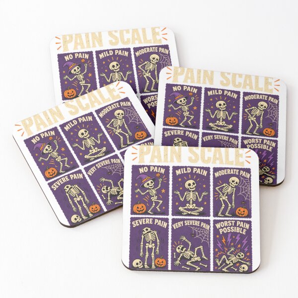 Item preview, Funny Halloween Pain Scale Skeleton – Vintage Spooky Medical Humor designed and sold by DijaMar.
