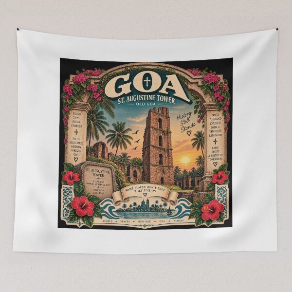 Item preview, St. Augustine Tower · Old Goa · UNESCO Heritage designed and sold by Goanheartprints.