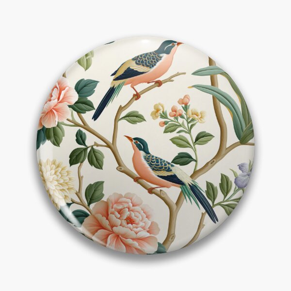 Item preview, Chinoiserie Birds and Flowers Botanical Pattern designed and sold by TheVintageEdit.
