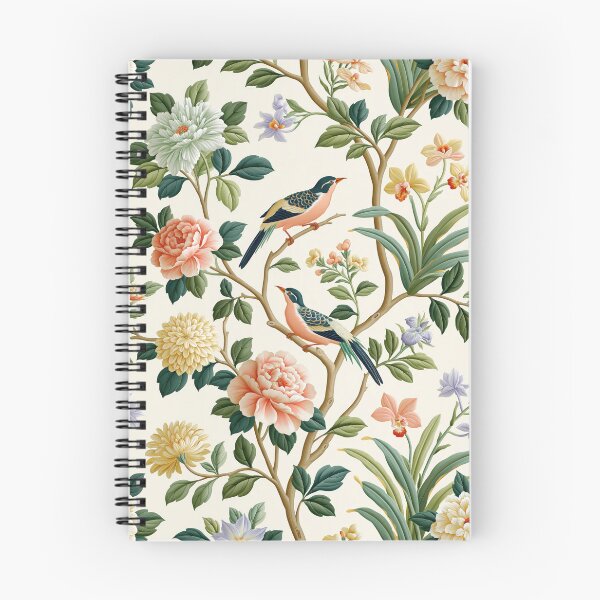 Item preview, Chinoiserie Birds and Flowers Botanical Pattern designed and sold by TheVintageEdit.
