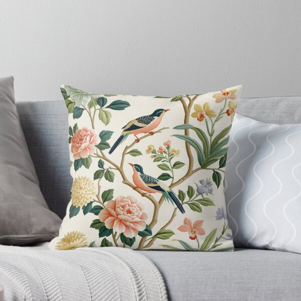 Item preview, Chinoiserie Birds and Flowers Botanical Pattern designed and sold by TheVintageEdit.