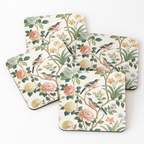 Item preview, Chinoiserie Birds and Flowers Botanical Pattern designed and sold by TheVintageEdit.