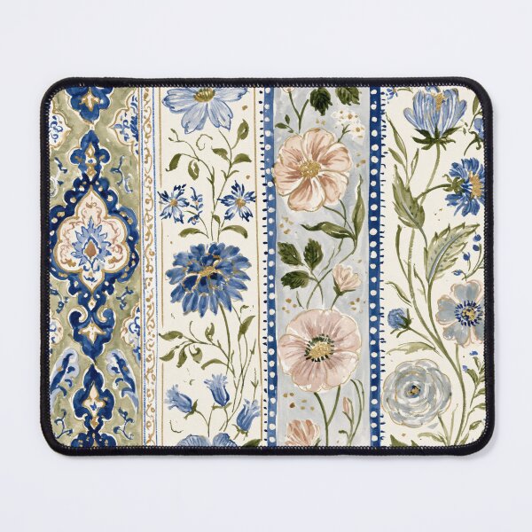 Item preview, Persian Floral Botanical Watercolor Stripe Pattern designed and sold by TheVintageEdit.