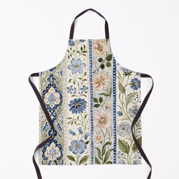 Item preview, Persian Floral Botanical Watercolor Stripe Pattern designed and sold by TheVintageEdit.