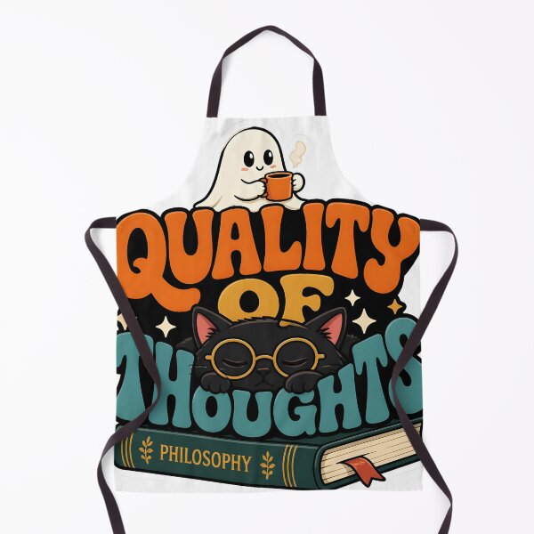 Item preview, Quality Of Thoughts Cute Retro Black Cat Philosophy Book designed and sold by VisualVerseLab.