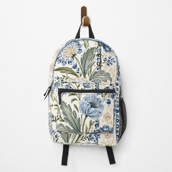 Item preview, Blue Persian Floral Stripe Watercolor Pattern designed and sold by TheVintageEdit.