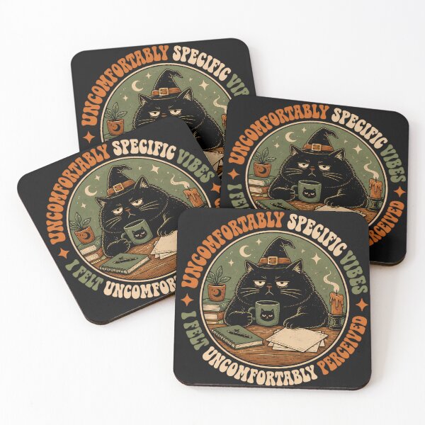 Item preview, Uncomfortably Specific Vibes Funny Black Cat Halloween designed and sold by UncomfortablySpecific.
