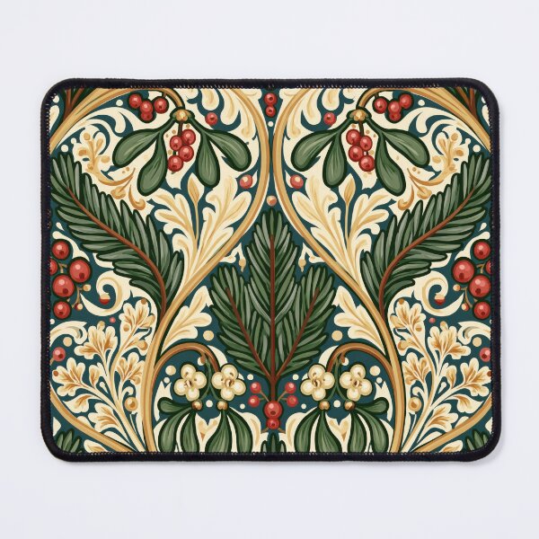 Item preview, Art Nouveau Winter Botanical Pine Berry Pattern designed and sold by TheVintageEdit.