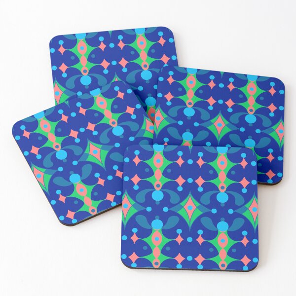 Item preview, Groovy Geometric Pattern in Blue Green and Orange designed and sold by LaRoach Digital Arts.