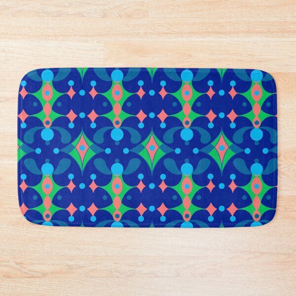 Item preview, Groovy Geometric Pattern in Blue Green and Orange designed and sold by LaRoach Digital Arts.
