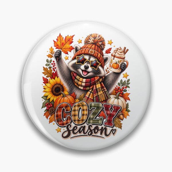 Item preview, Cozy Season Raccoon Fall Autumn Pumpkin Plaid Coffee Cute Harvest designed and sold by Rtcraftani.