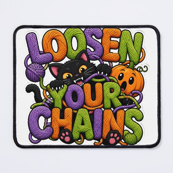Item preview, Loosen Your Chains Funny Cute Retro Black Cat Nietzsche designed and sold by VisualVerseLab.