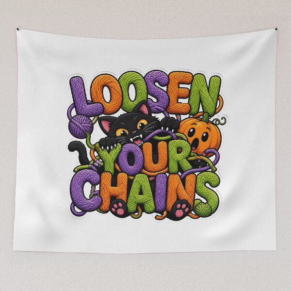 Item preview, Loosen Your Chains Funny Cute Retro Black Cat Nietzsche designed and sold by VisualVerseLab.