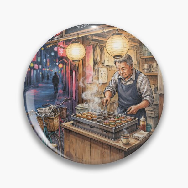 Item preview, Osaka Takoyaki Night Market — Premium Japanese Street‑Food Art designed and sold by stickercuffs.
