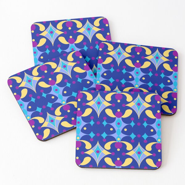 Item preview, Groovy Geometric Pattern in Blue, Yellow and Purple designed and sold by LaRoach Digital Arts.