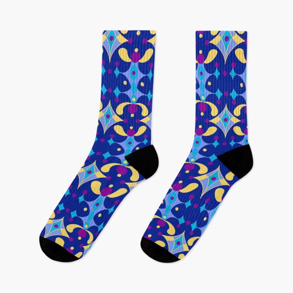 Item preview, Groovy Geometric Pattern in Blue, Yellow and Purple designed and sold by LaRoach Digital Arts.