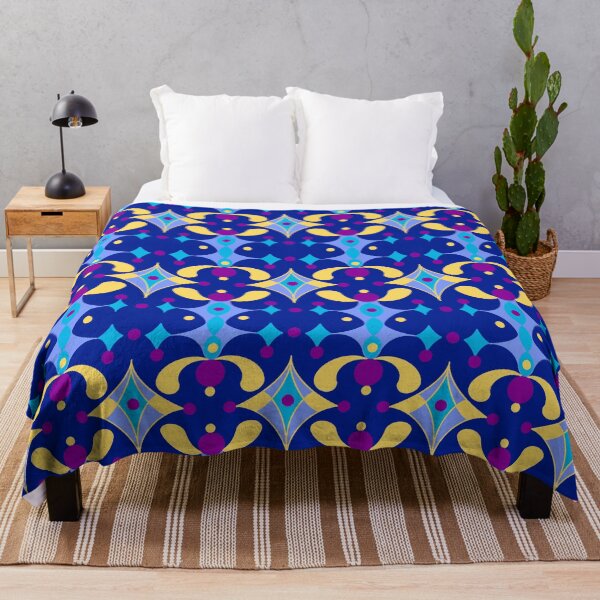 Item preview, Groovy Geometric Pattern in Blue, Yellow and Purple designed and sold by LaRoach Digital Arts.
