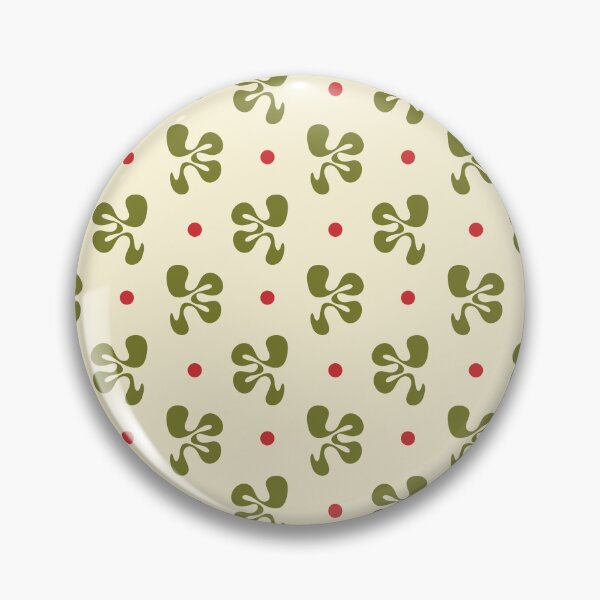 Item preview, Retro Christmas Cheerful Whimsy Abstract Shapes and Dots Pattern in Olive Green Red Cream designed and sold by kierkegaard.
