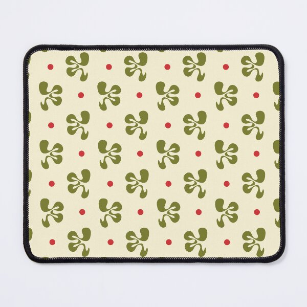 Item preview, Retro Christmas Cheerful Whimsy Abstract Shapes and Dots Pattern in Olive Green Red Cream designed and sold by kierkegaard.